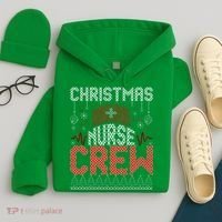 Christmas Nurse Crew Ugly Christmas Sweater RN Hoodie thumb 4