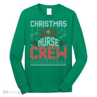 Christmas Nurse Crew Ugly Christmas Sweater RN Long Sleeve Shirt