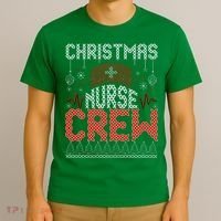 Christmas Nurse Crew Ugly Christmas Sweater RN T-Shirt thumb 3