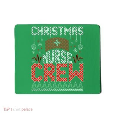 Christmas Nurse Crew Ugly Christmas Sweater RN Mousepad