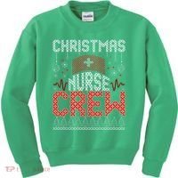 Christmas Nurse Crew Ugly Christmas Sweater RN Kids Sweatshirt thumb 0