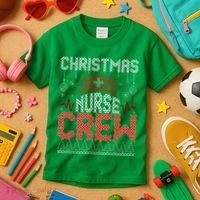 Christmas Nurse Crew Ugly Christmas Sweater RN Kids T-Shirt thumb 3