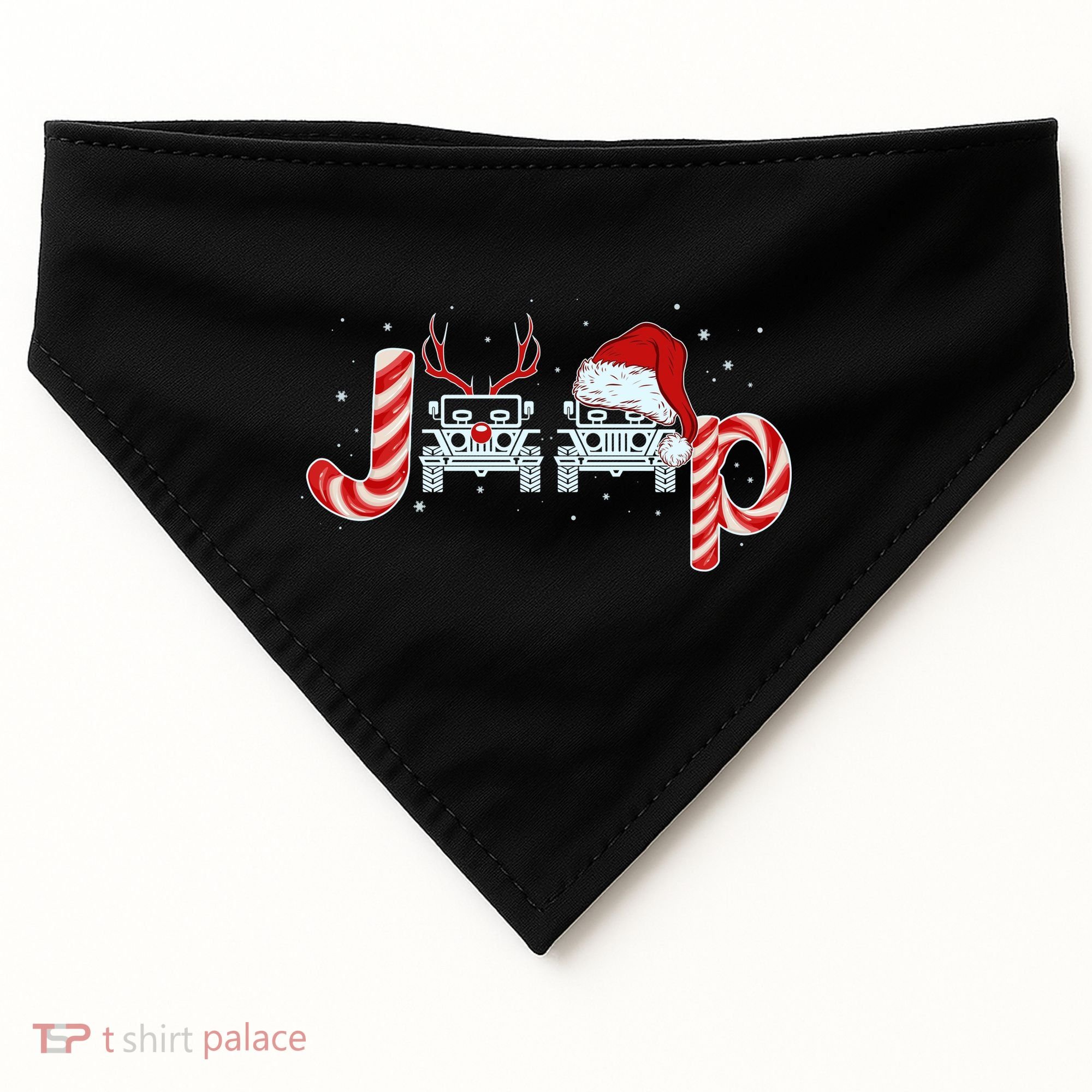 Christmas off Road Car Reindeer USA-Made Doggie Bandana