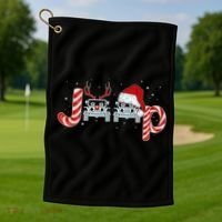 Christmas off Road Car Reindeer Golf Towel thumb 1