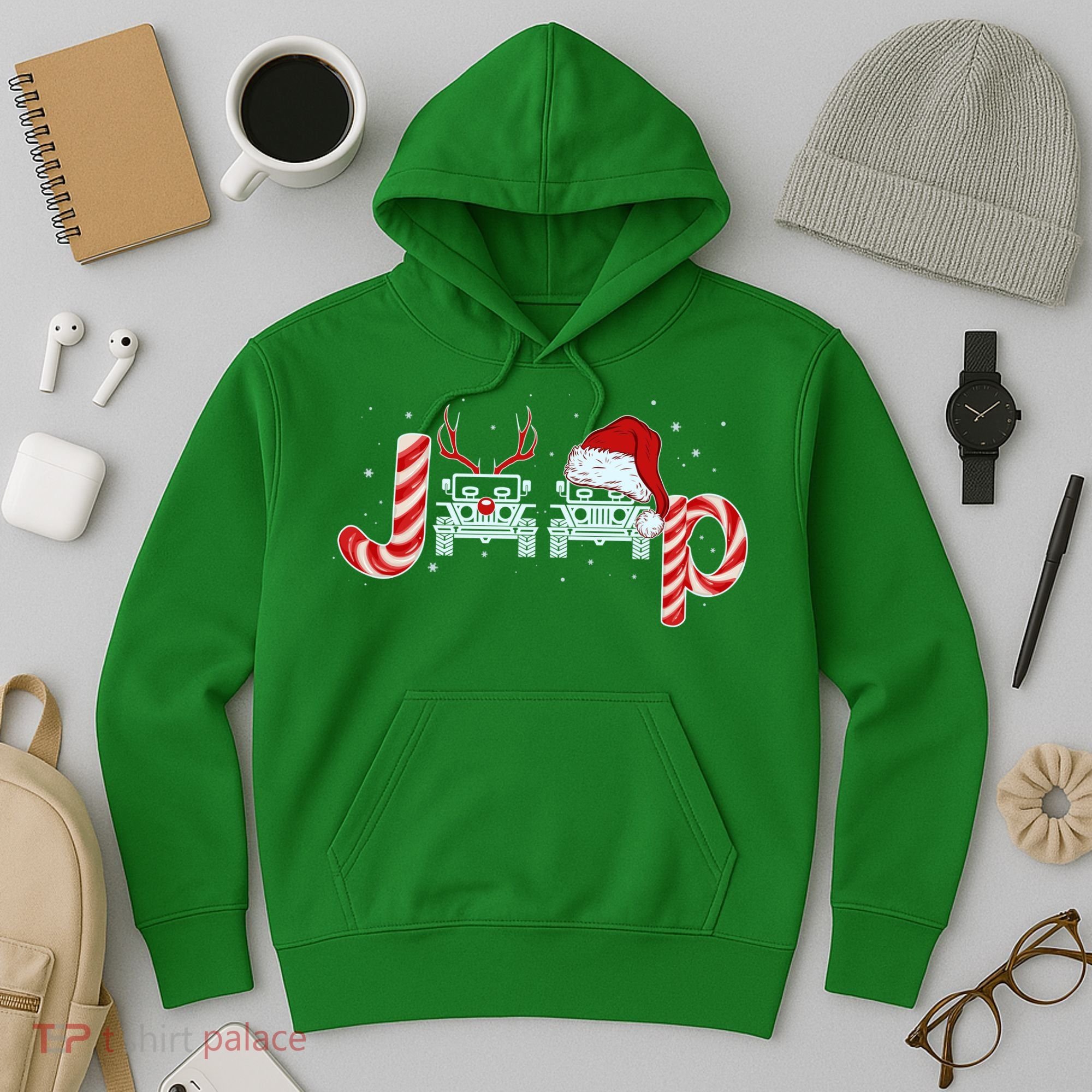 Christmas off Road Car Reindeer Hoodie