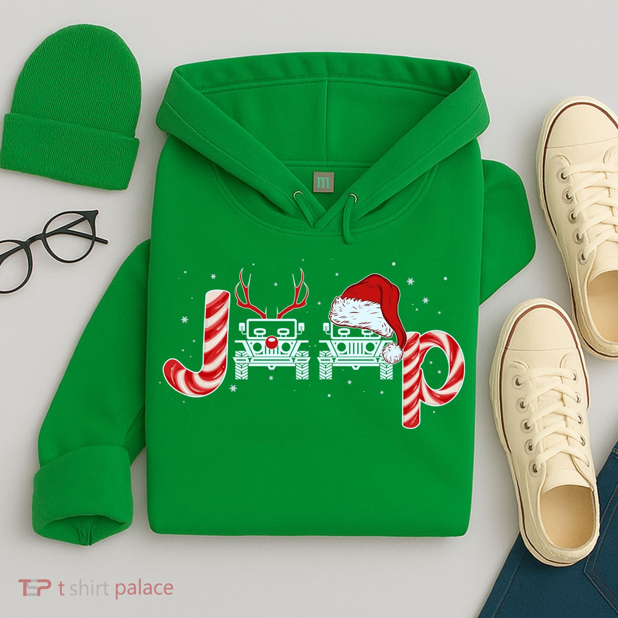 Christmas off Road Car Reindeer Hoodie