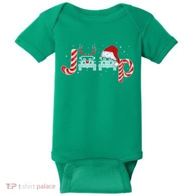 Christmas off Road Car Reindeer Baby Bodysuit