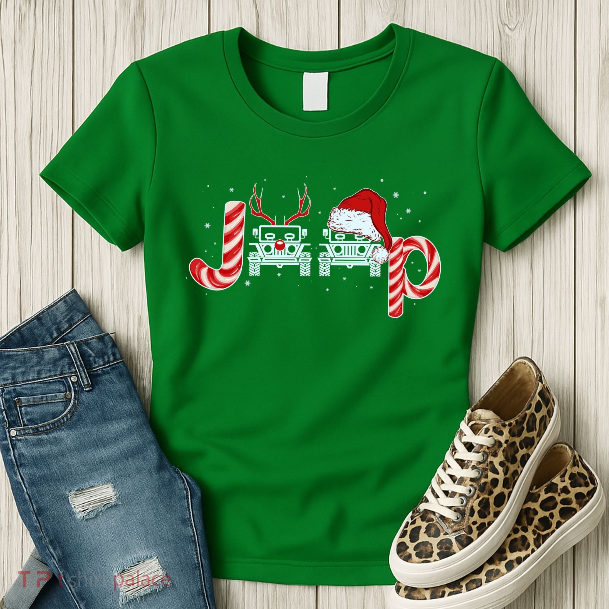 Christmas off Road Car Reindeer Women's T-Shirt