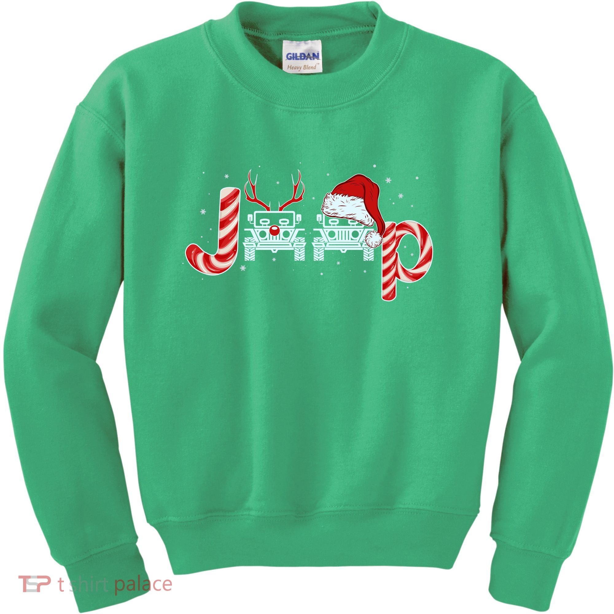 Christmas off Road Car Reindeer Kids Sweatshirt