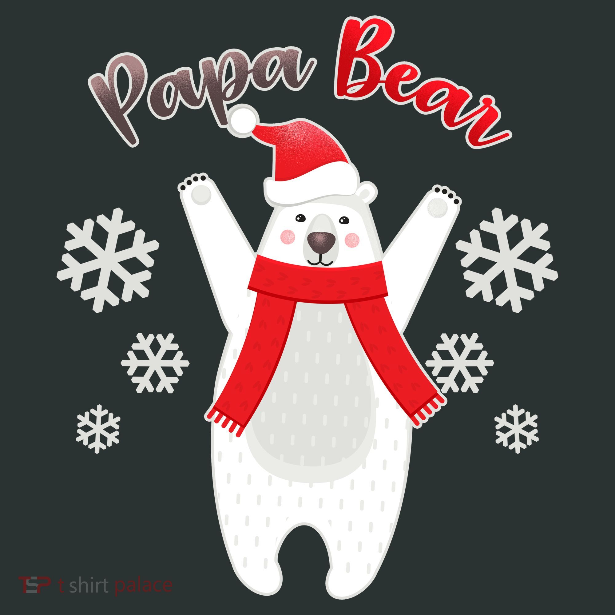 Christmas Papa Bear Button