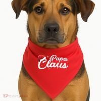 Christmas: Papa Claus USA-Made Doggie Bandana thumb 1