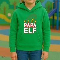 Christmas: Papa Elf Kids Hoodie thumb 3