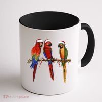 Christmas Parrots Coffee Mug thumb 1