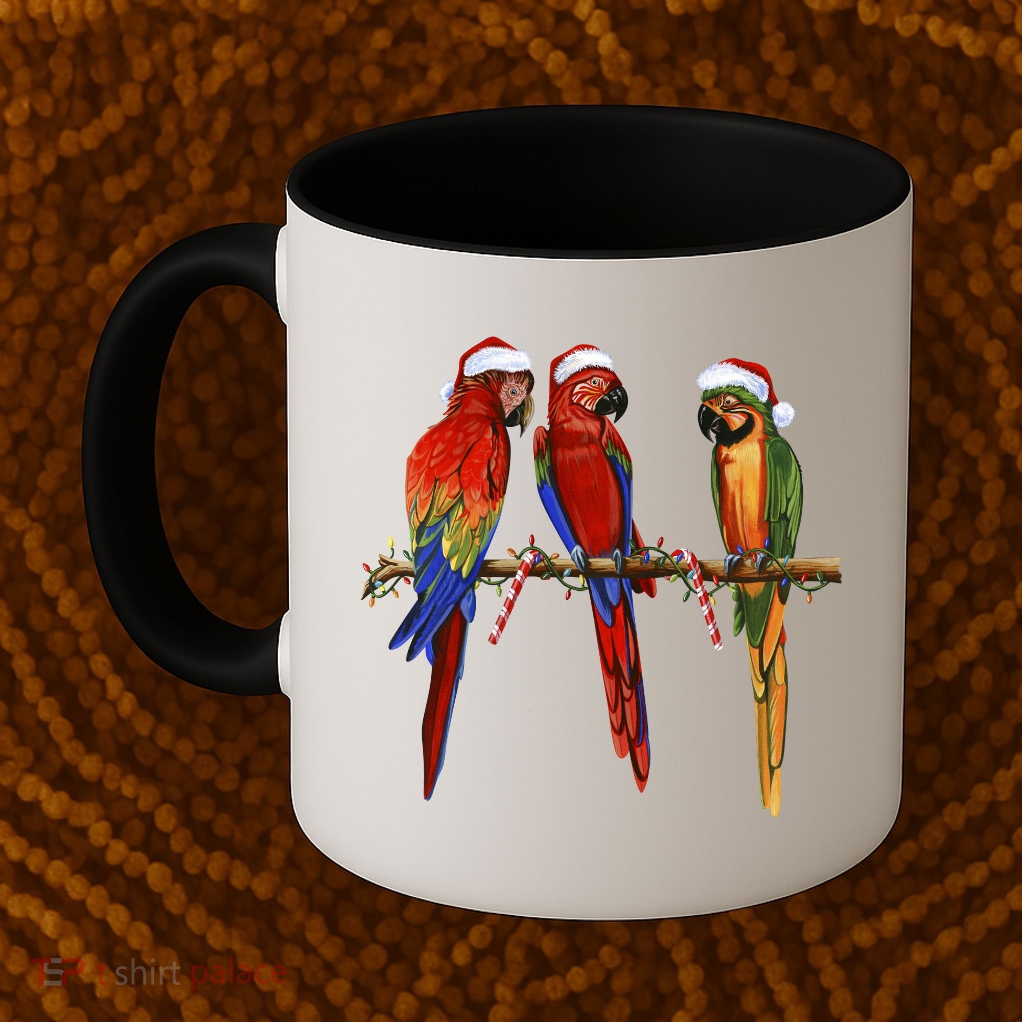Christmas Parrots Coffee Mug
