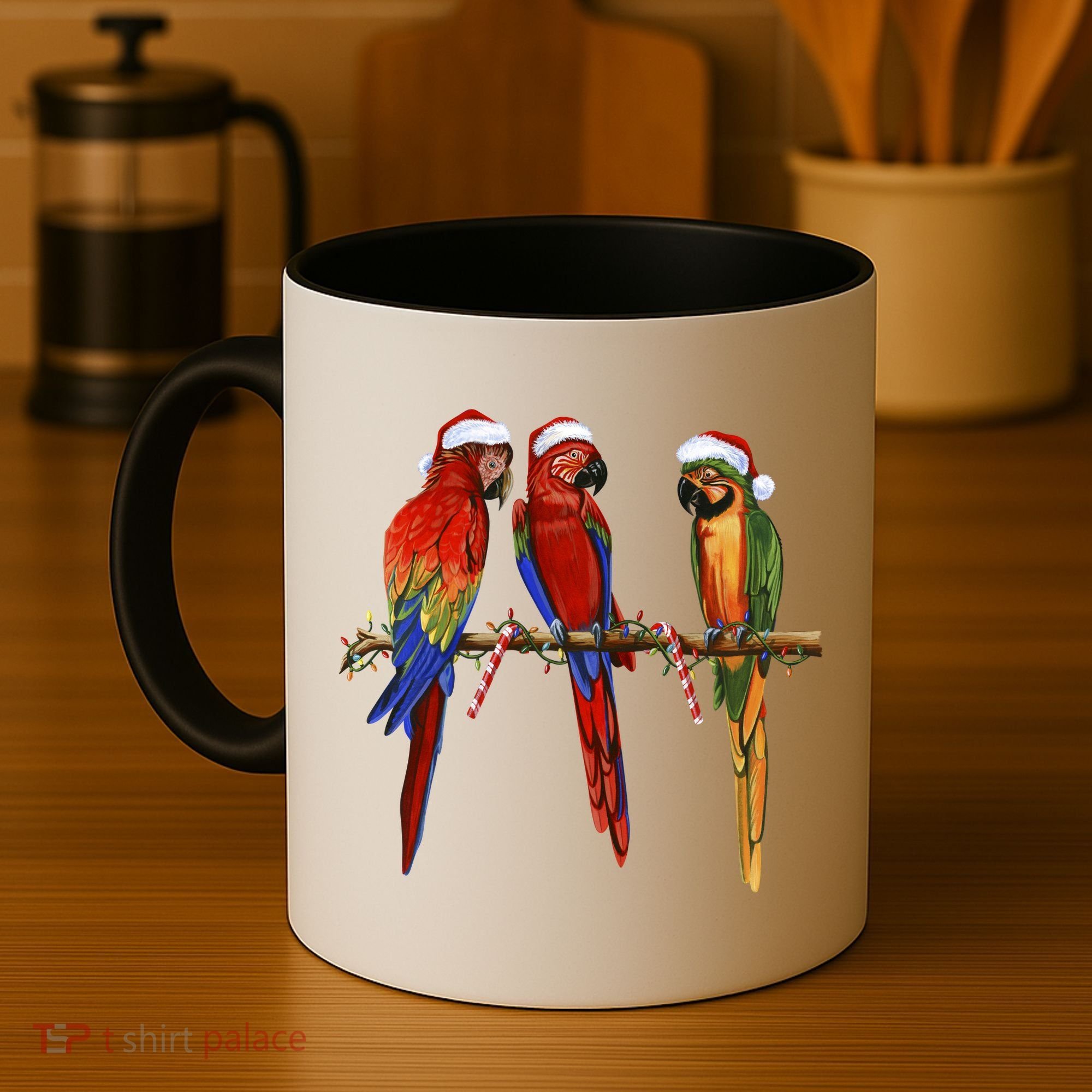 Christmas Parrots Coffee Mug