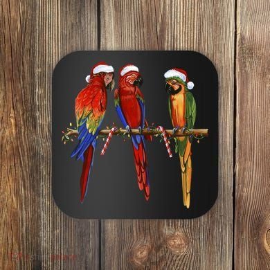 Christmas Parrots Coaster