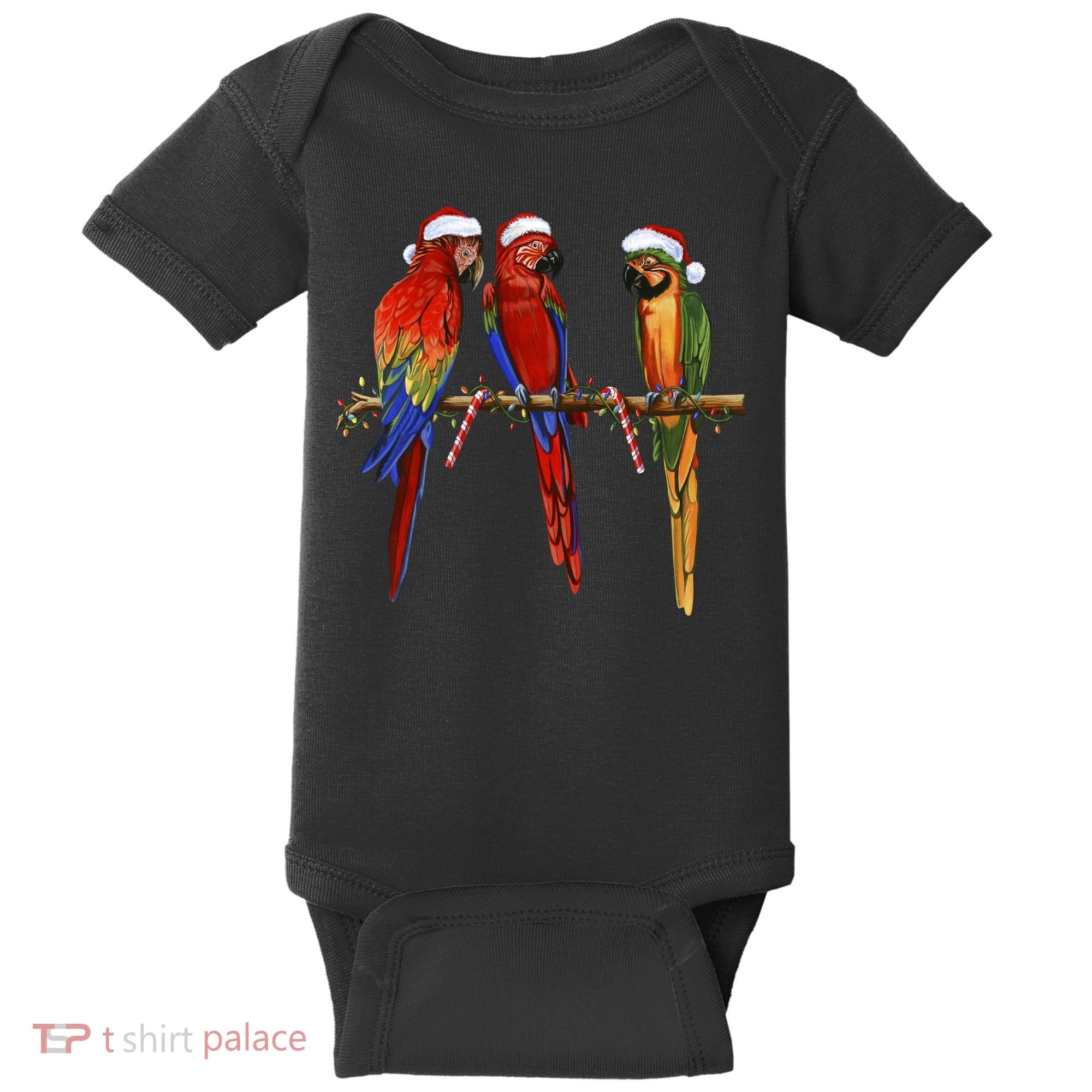 Christmas Parrots Baby Bodysuit