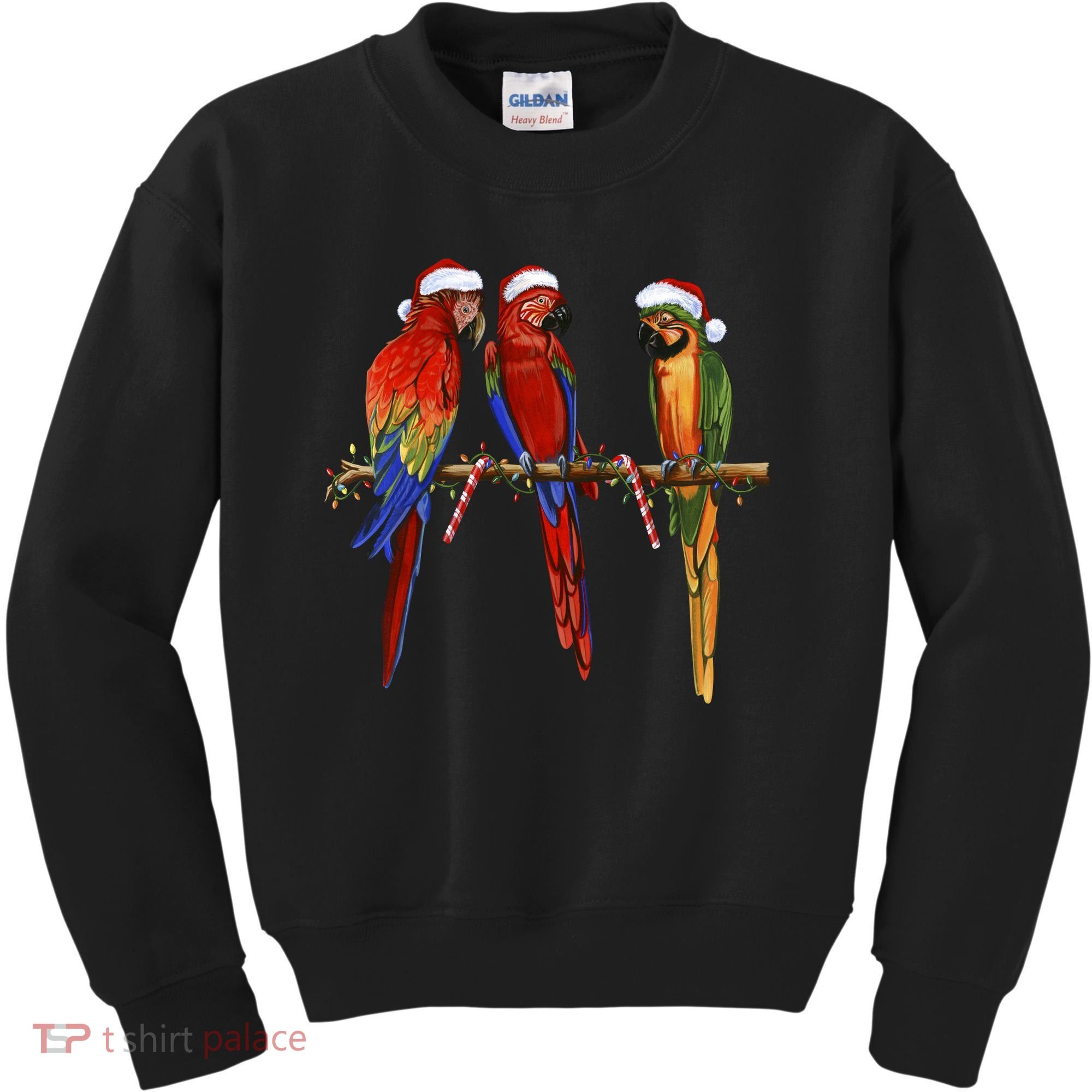 Christmas Parrots Kids Sweatshirt