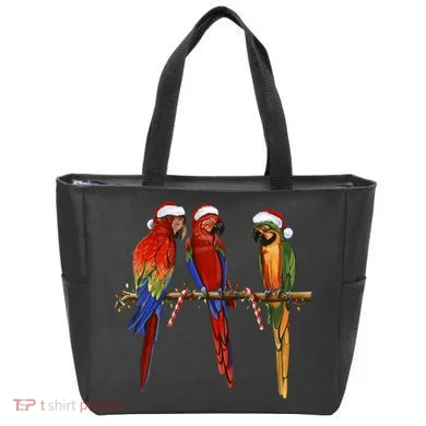 Christmas Parrots Tote Bag