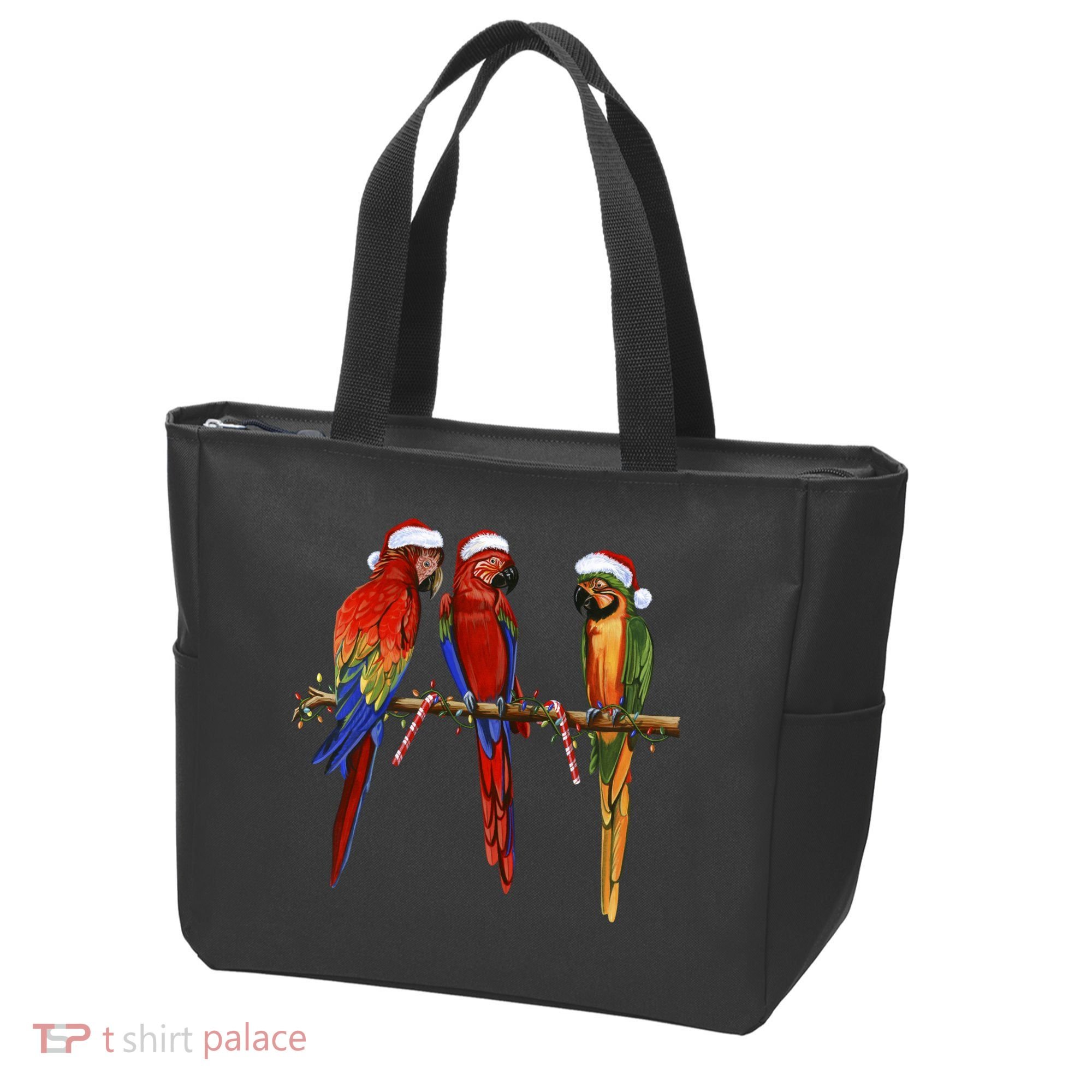Christmas Parrots Tote Bag