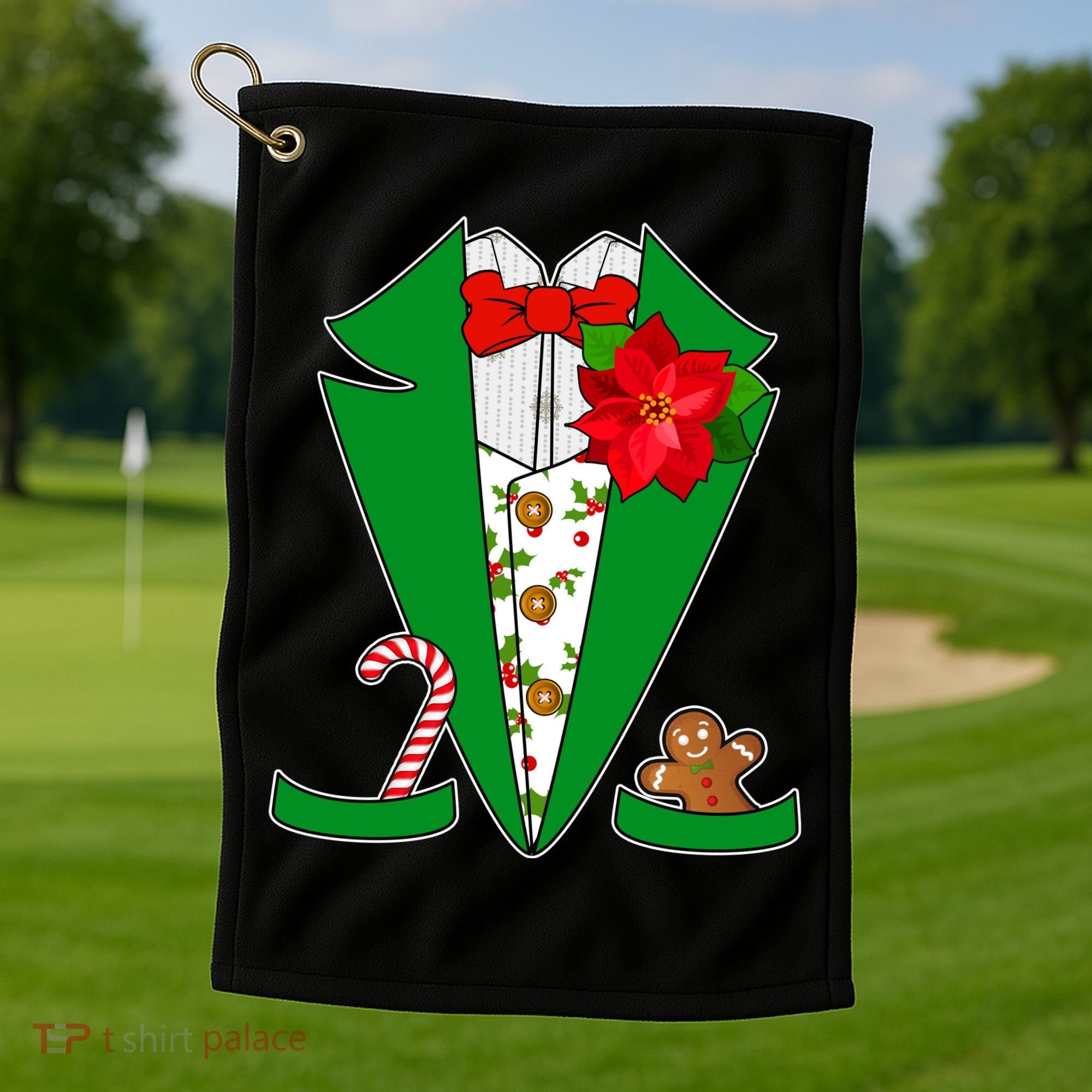 Christmas Party Tuxedo Suit Top Golf Towel