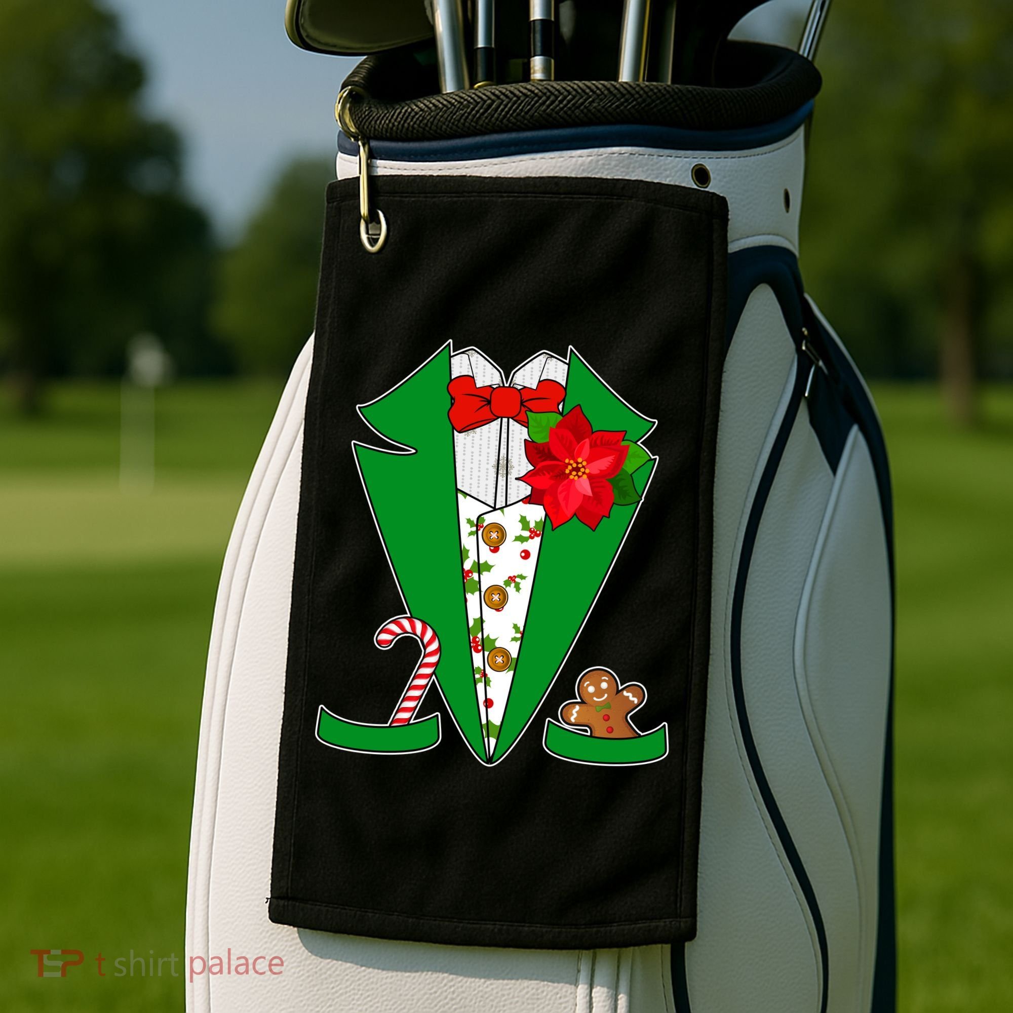 Christmas Party Tuxedo Suit Top Golf Towel