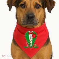Christmas Party Tuxedo Suit Top USA-Made Doggie Bandana thumb 1