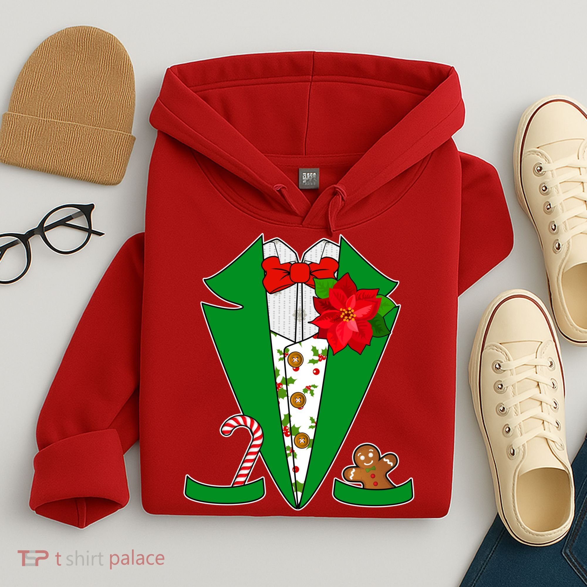 Christmas Party Tuxedo Suit Top Hoodie
