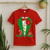 Christmas Party Tuxedo Suit Top T-Shirt thumb 2