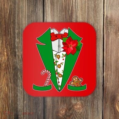 Christmas Party Tuxedo Suit Top Coaster