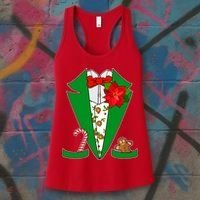 Christmas Party Tuxedo Suit Top Women's Tank Top thumb 3