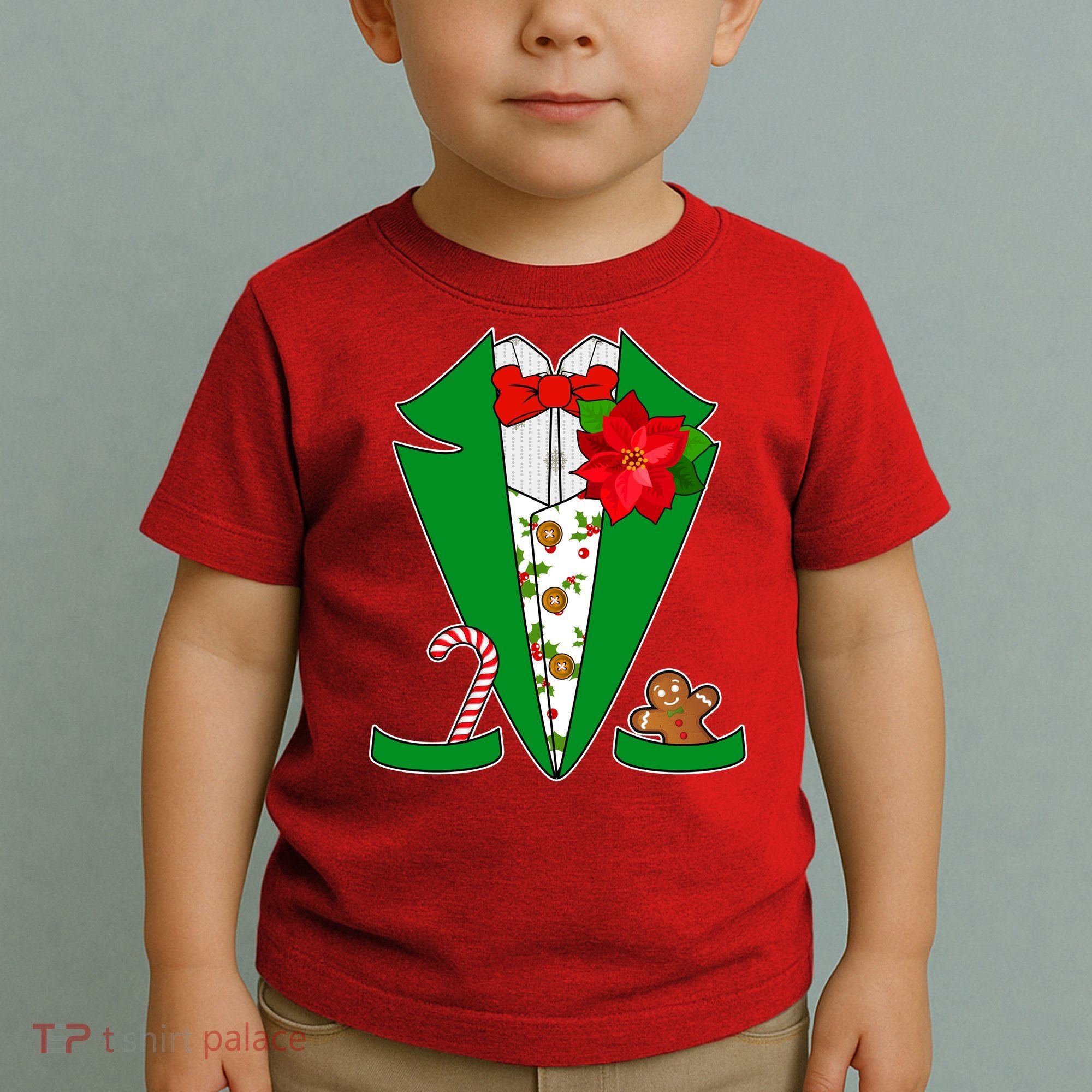 Christmas Party Tuxedo Suit Top Toddler T-Shirt