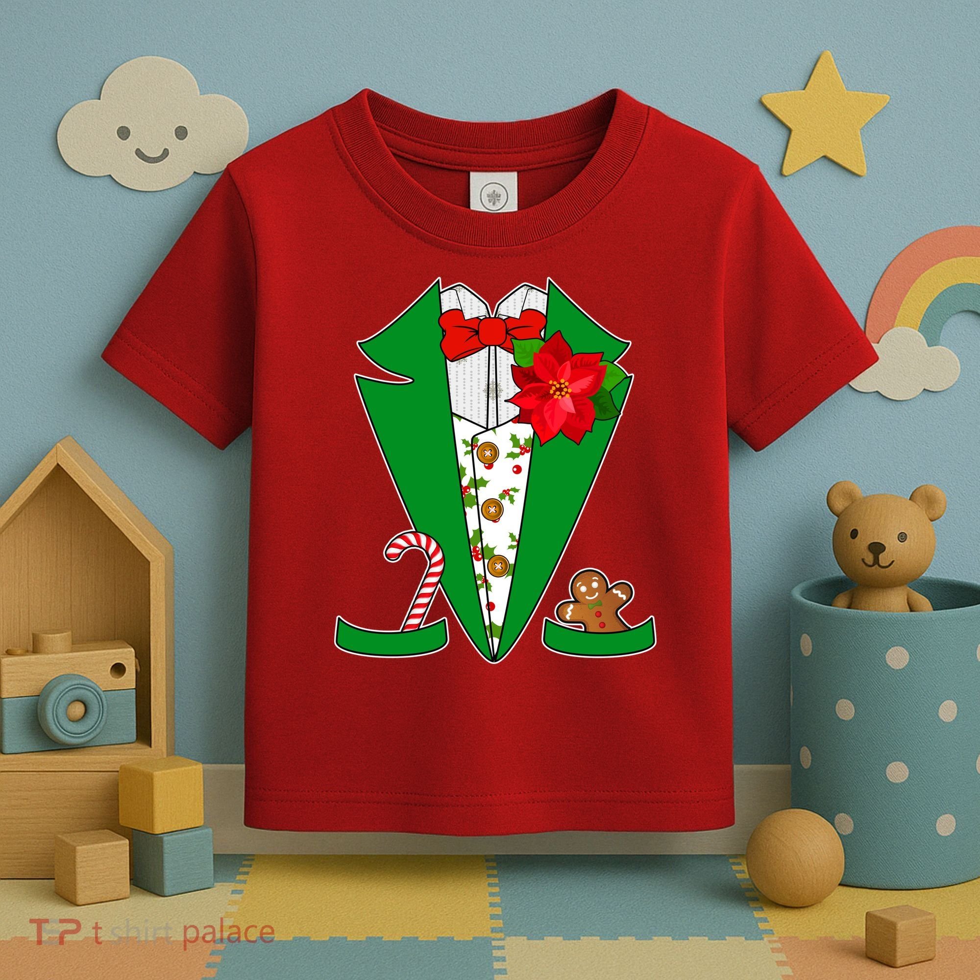 Christmas Party Tuxedo Suit Top Toddler T-Shirt