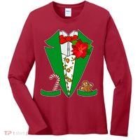 Christmas Party Tuxedo Suit Top Women's Long Sleeve Shirt thumb 0