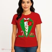 Christmas Party Tuxedo Suit Top Women's T-Shirt thumb 4