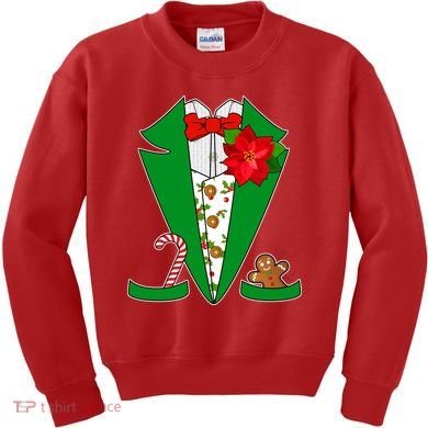 Christmas Party Tuxedo Suit Top Kids Sweatshirt