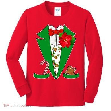 Christmas Party Tuxedo Suit Top Kids Long Sleeve Shirt
