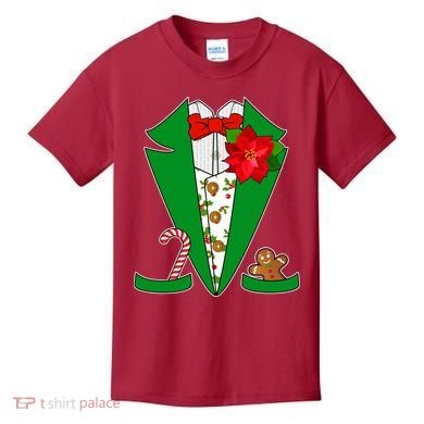 Christmas Party Tuxedo Suit Top Kids T-Shirt