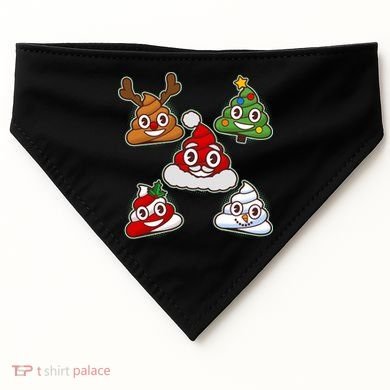 Christmas Poop Emoji Group USA-Made Doggie Bandana