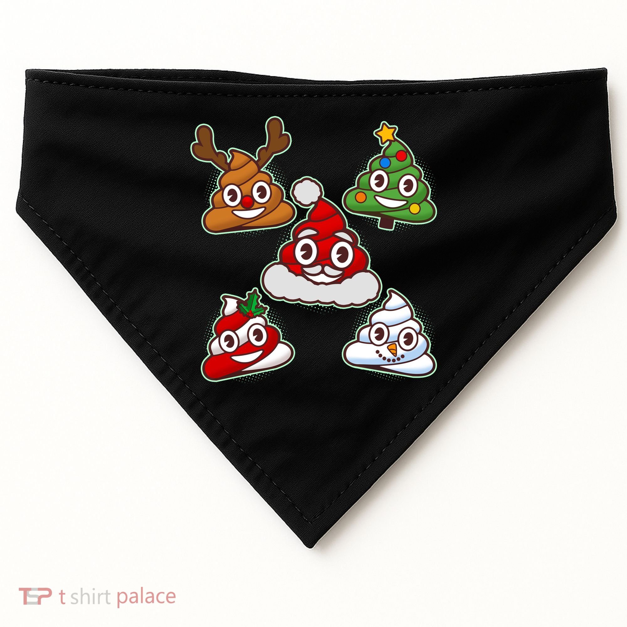 Christmas Poop Emoji Group USA-Made Doggie Bandana