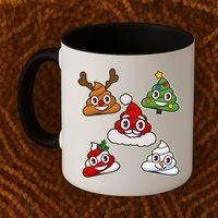 Christmas Poop Emoji Group Coffee Mug thumb 2