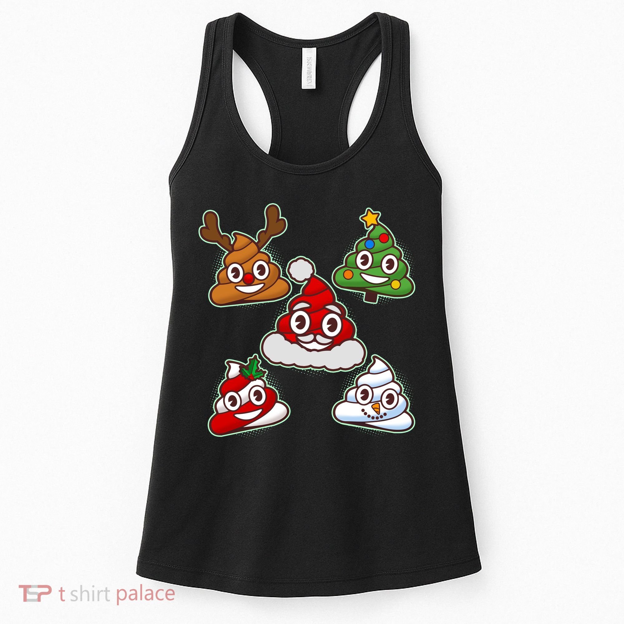 Christmas Poop Emoji Group Women's Tank Top