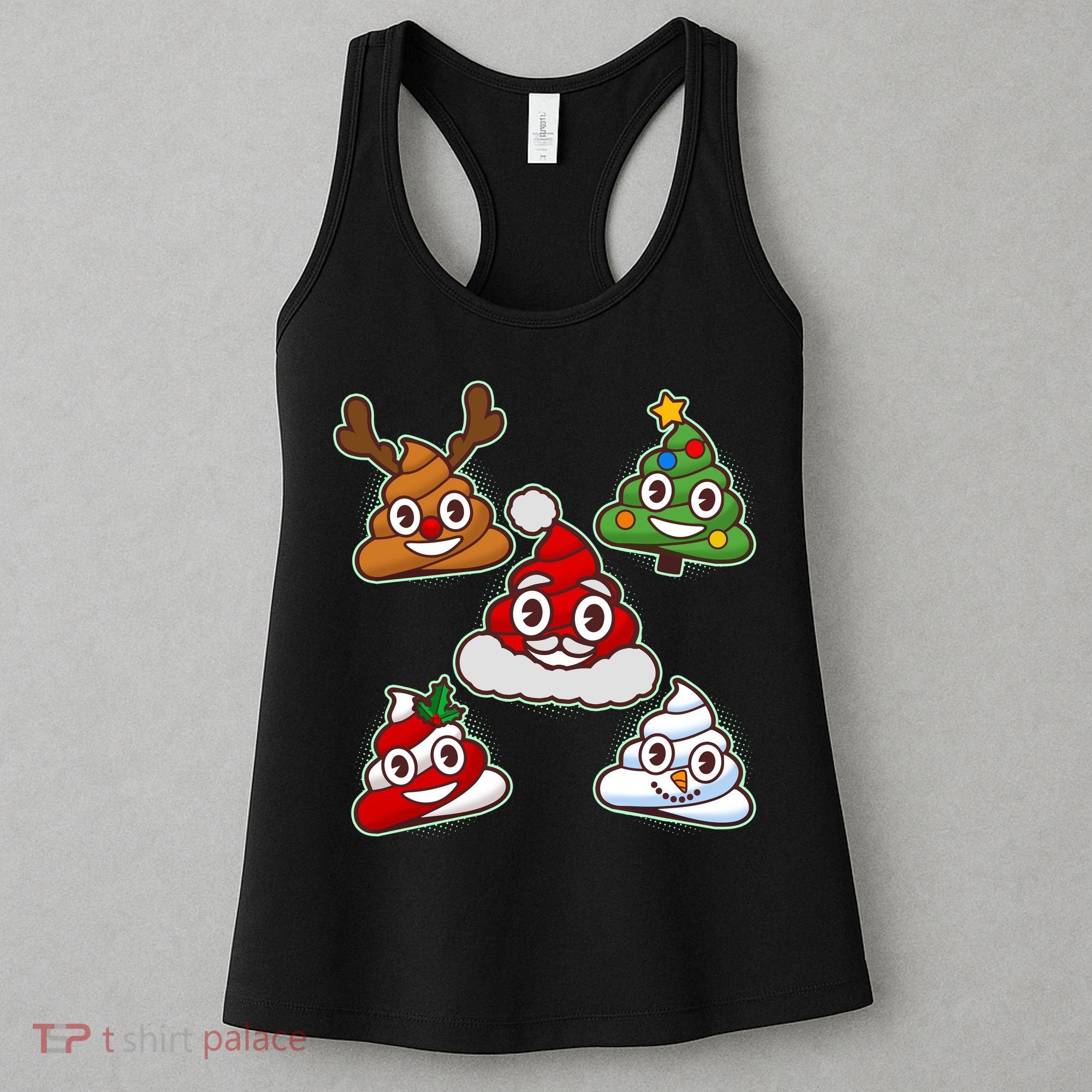 Christmas Poop Emoji Group Women's Tank Top