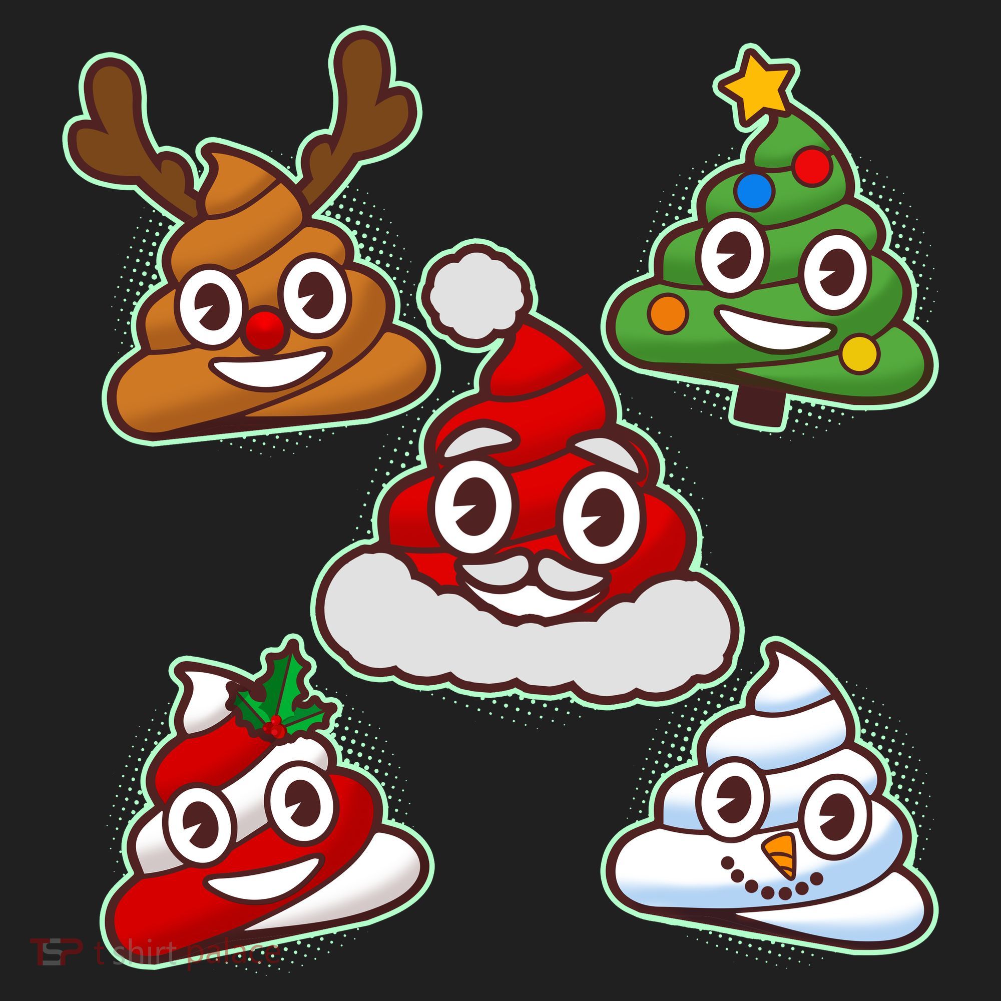 Christmas Poop Emoji Group Hat