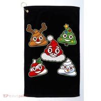 Christmas Poop Emoji Group Golf Towel thumb 0