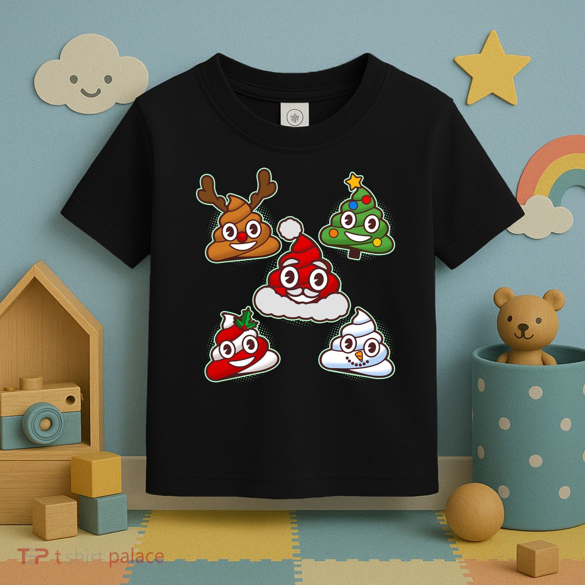 Christmas Poop Emoji Group Toddler T-Shirt
