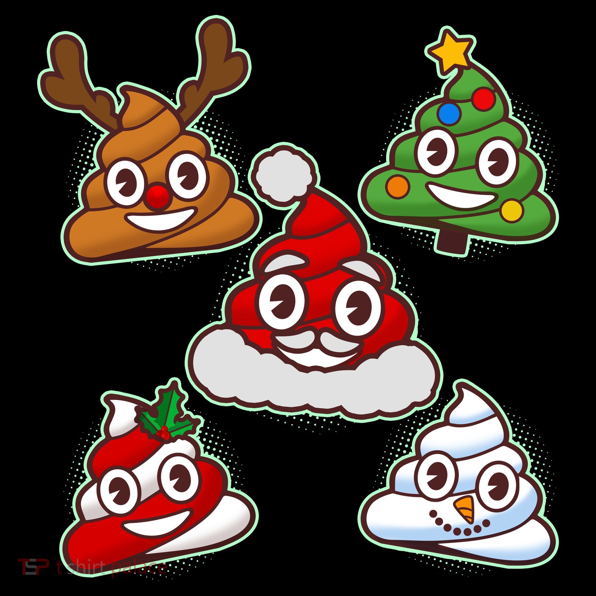 Christmas Poop Emoji Group Toddler T-Shirt