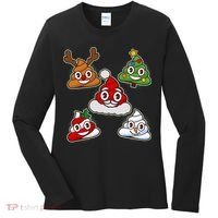 Christmas Poop Emoji Group Women's Long Sleeve Shirt thumb 0