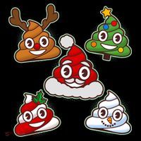 Christmas Poop Emoji Group Kids Long Sleeve Shirt thumb 2