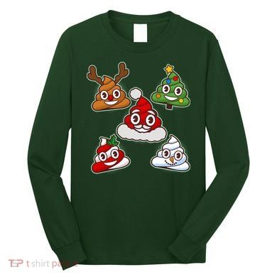 Christmas Poop Emoji Group Long Sleeve Shirt